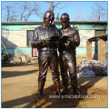 Outdoor Life Size Studing Bronze Worker Statue